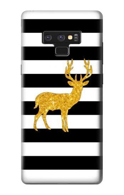 S2794 Black and White Striped Deer Gold Sparkles Case For Note 9 Samsung Galaxy Note9
