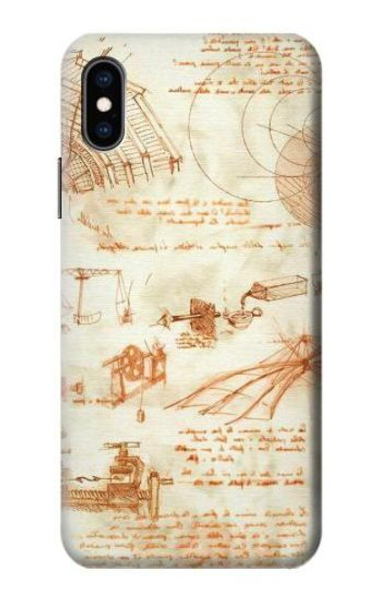 S0566 Technical Drawing Da Vinci Case For iPhone X, iPhone XS