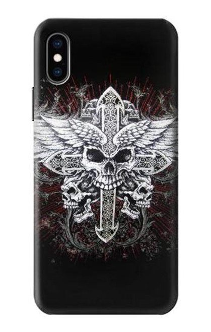 S1434 Skull Wing Tattoo Biker Case For iPhone X, iPhone XS