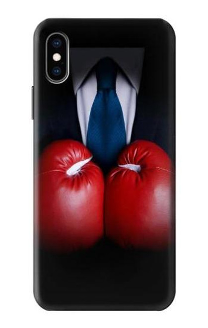 S2261 Businessman Black Suit With Boxing Gloves Case For iPhone X, iPhone XS