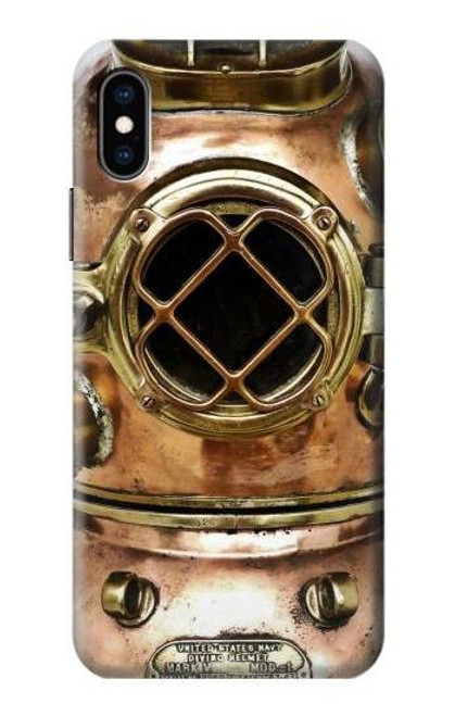 S2412 Vintage Deep Sea Diving Helmet Case For iPhone X, iPhone XS