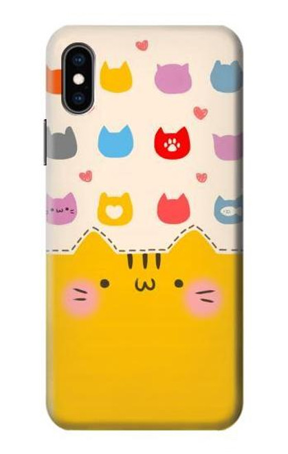 S2442 Cute Cat Cartoon Funny Case For iPhone X, iPhone XS