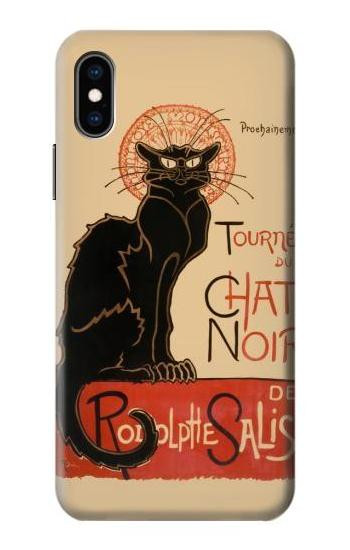 S2739 Chat Noir Black Cat Vintage Case For iPhone X, iPhone XS