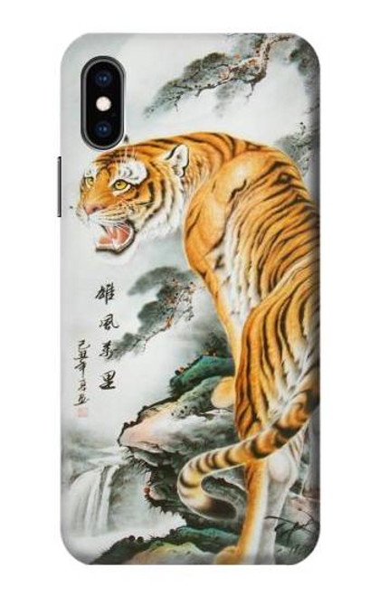 S2750 Oriental Chinese Tiger Painting Case For iPhone X, iPhone XS