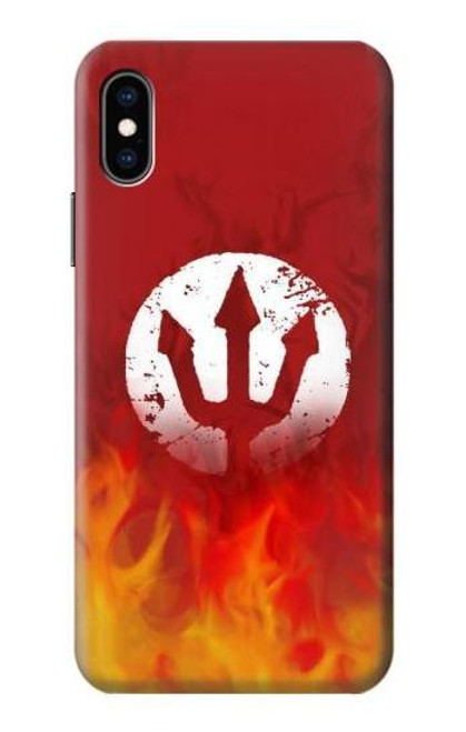 S2803 Fire Red Devil Spear Symbol Case For iPhone X, iPhone XS