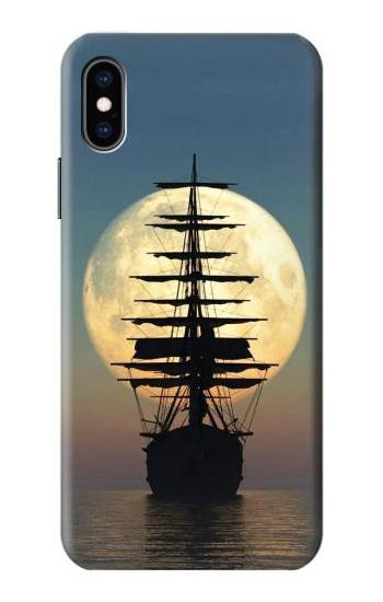 S2897 Pirate Ship Moon Night Case For iPhone X, iPhone XS