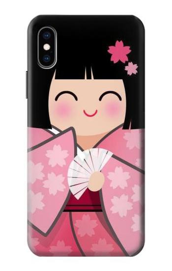 S3042 Japan Girl Hina Doll Kimono Sakura Case For iPhone X, iPhone XS