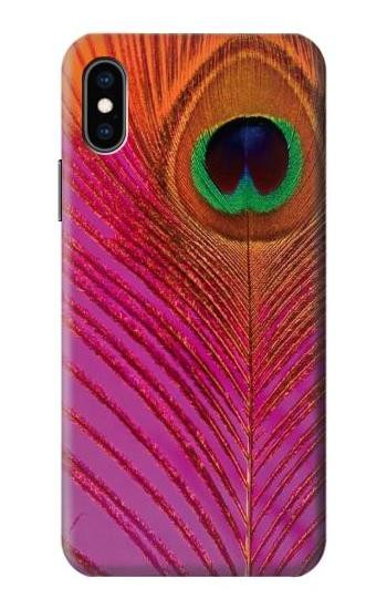 S3201 Pink Peacock Feather Case For iPhone X, iPhone XS