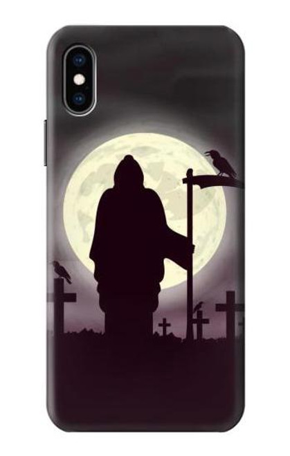 S3262 Grim Reaper Night Moon Cemetery Case For iPhone X, iPhone XS