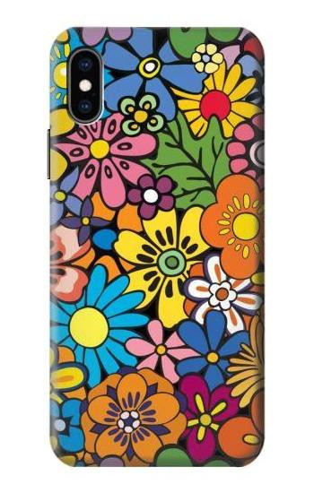 S3281 Colorful Hippie Flowers Pattern Case For iPhone X, iPhone XS