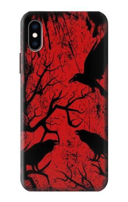S3325 Crow Black Blood Tree Case For iPhone X, iPhone XS