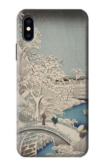 S3350 Utagawa Hiroshige Drum Bridge Yuhi Hill in Meguro Case For iPhone X, iPhone XS