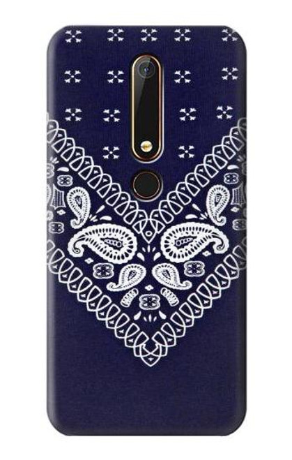 S3357 Navy Blue Bandana Pattern Case For Nokia 6.1, Nokia 6 2018
