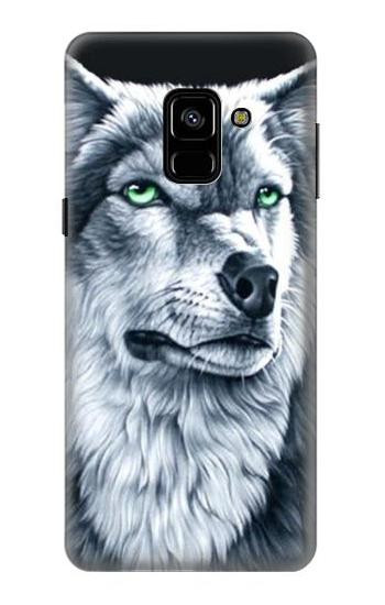 S0123 Grim White Wolf Case For Samsung Galaxy A8 (2018)