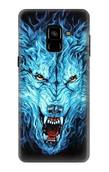 S0752 Blue Fire Grim Wolf Case For Samsung Galaxy A8 (2018)