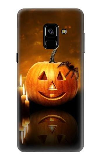 S1083 Pumpkin Spider Candles Halloween Case For Samsung Galaxy A8 (2018)