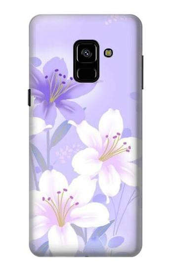 S2361 Purple White Flowers Case For Samsung Galaxy A8 (2018)