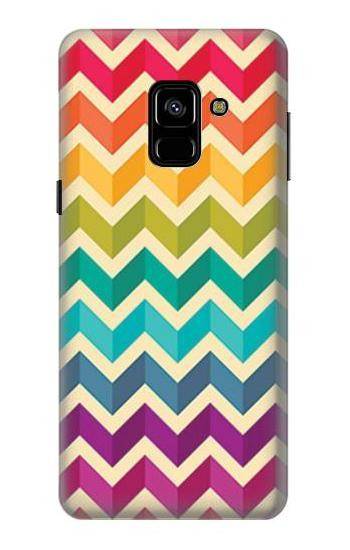 S2362 Rainbow Colorful Shavron Zig Zag Pattern Case For Samsung Galaxy A8 (2018)