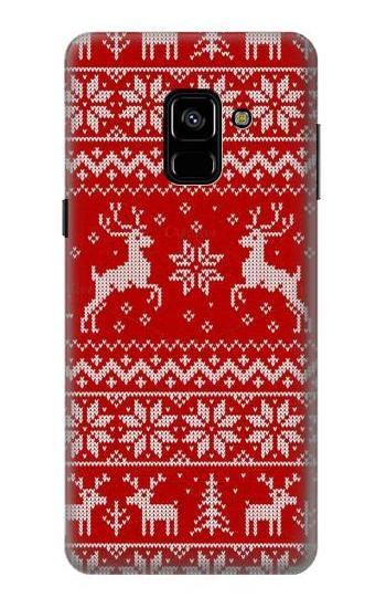 S2835 Christmas Reindeer Knitted Pattern Case For Samsung Galaxy A8 (2018)
