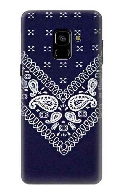 S3357 Navy Blue Bandana Pattern Case For Samsung Galaxy A8 (2018)