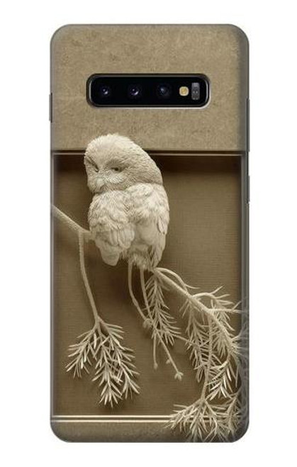 S1386 Paper Sculpture Owl Case For Samsung Galaxy S10 Plus