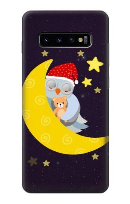 S2849 Cute Sleepy Owl Moon Night Case For Samsung Galaxy S10 Plus