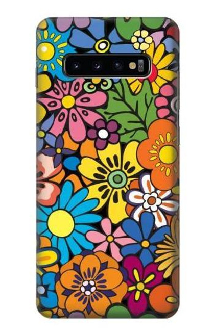 S3281 Colorful Hippie Flowers Pattern Case For Samsung Galaxy S10 Plus