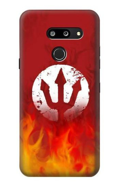 S2803 Fire Red Devil Spear Symbol Case For LG G8 ThinQ