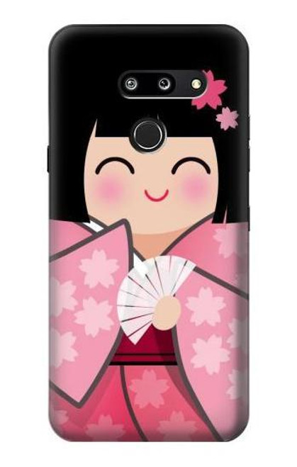 S3042 Japan Girl Hina Doll Kimono Sakura Case For LG G8 ThinQ