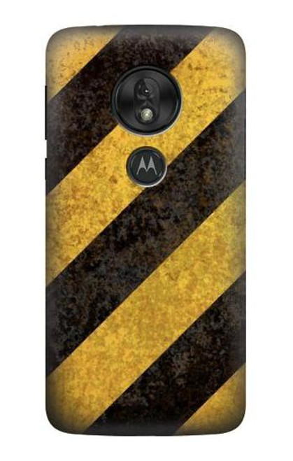 S2231 Yellow and Black Line Hazard Striped Case For Motorola Moto G7 Power