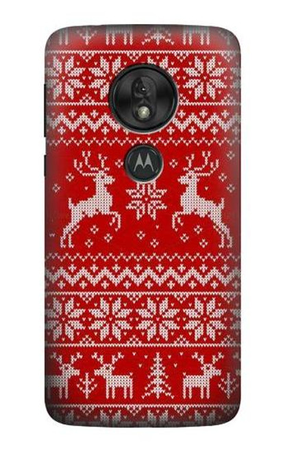 S2835 Christmas Reindeer Knitted Pattern Case For Motorola Moto G7 Power