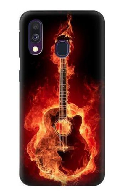 S0415 Fire Guitar Burn Case For Samsung Galaxy A40