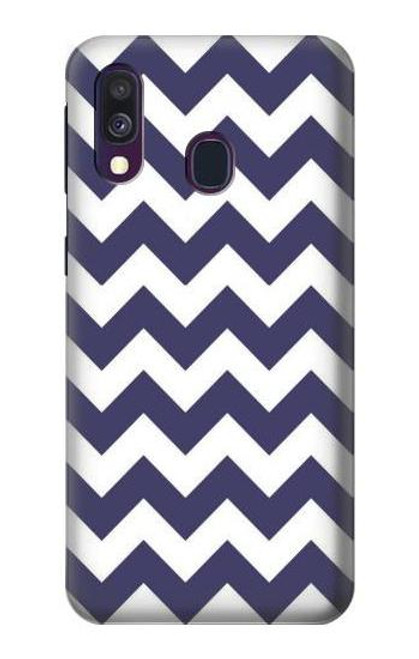 S2345 Navy Blue Shavron Zig Zag Pattern Case For Samsung Galaxy A40