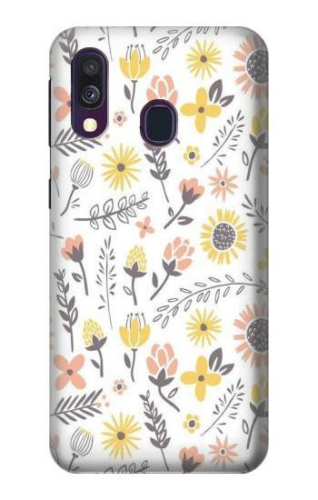 S2354 Pastel Flowers Pattern Case For Samsung Galaxy A40
