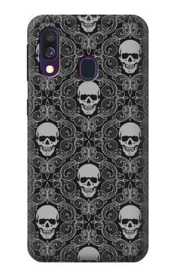 S2371 Skull Vintage Monochrome Pattern Case For Samsung Galaxy A40
