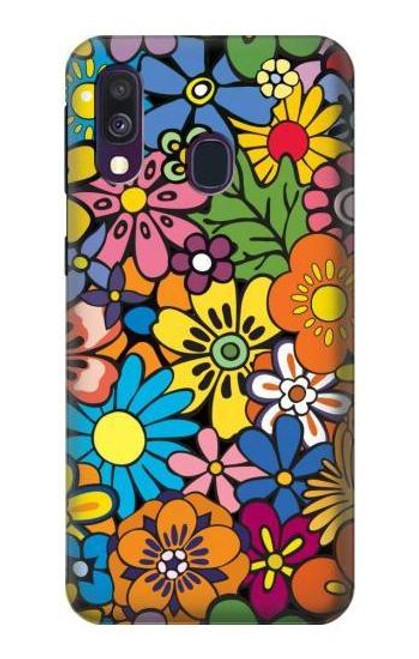 S3281 Colorful Hippie Flowers Pattern Case For Samsung Galaxy A40