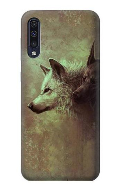 S0931 White Black Wolf Case For Samsung Galaxy A50