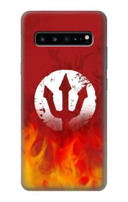 S2803 Fire Red Devil Spear Symbol Case For Samsung Galaxy S10 5G