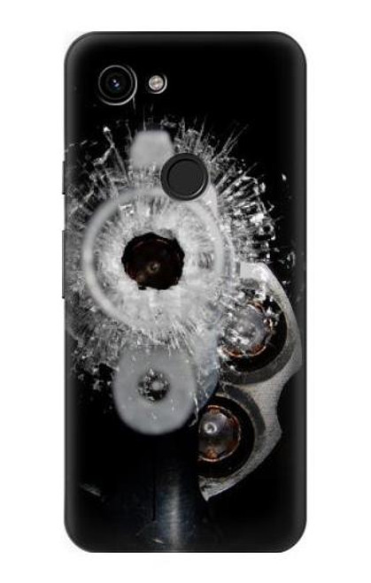 S2387 Gun Bullet Hole Glass Case For Google Pixel 3a
