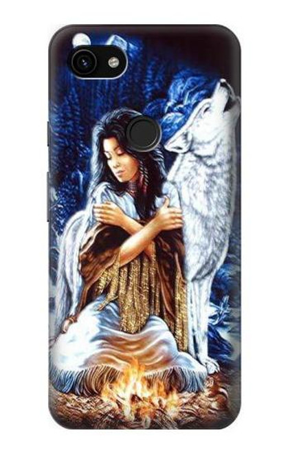 S0147 Grim Wolf Indian Girl Case For Google Pixel 3a XL