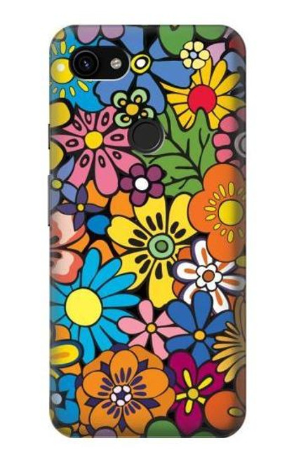 S3281 Colorful Hippie Flowers Pattern Case For Google Pixel 3a XL