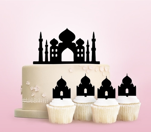 TC0230 Taj Mahal Party Wedding Birthday Acrylic Cake Topper Cupcake Toppers Decor Set 11 pcs