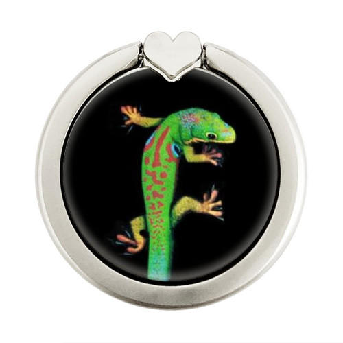 S0125 Green Madagascan Gecko Graphic Ring Holder and Pop Up Grip