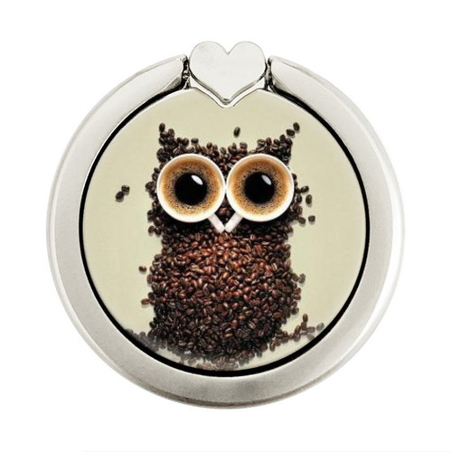 S0360 Coffee Owl Graphic Ring Holder and Pop Up Grip S0360 Coffee Owl Graphic Ring Holder and Pop Up Grip