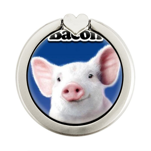 S0608 I Love Bacon Cute Baby Pig Graphic Ring Holder and Pop Up Grip