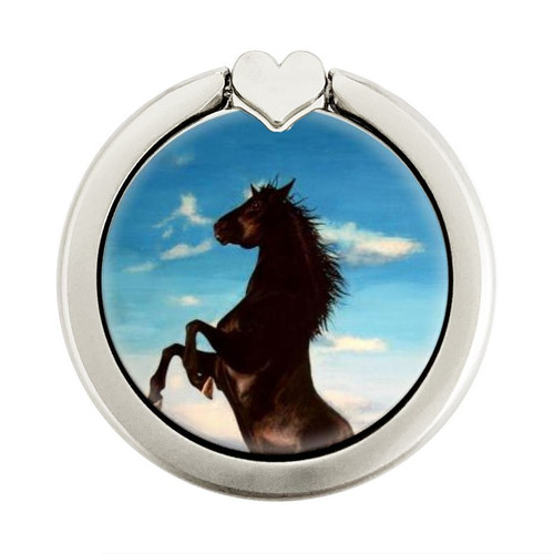 S0934 Wild Black Horse Graphic Ring Holder and Pop Up Grip