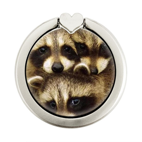 S0977 Baby Raccoons Graphic Ring Holder and Pop Up Grip
