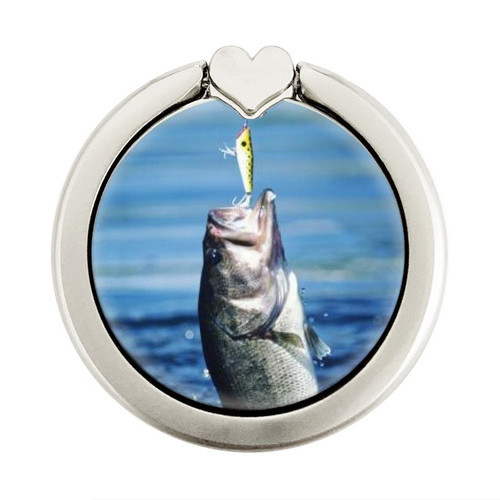 S1594 Bass Fishing Graphic Ring Holder and Pop Up Grip S1594 Bass Fishing Graphic Ring Holder and Pop Up Grip