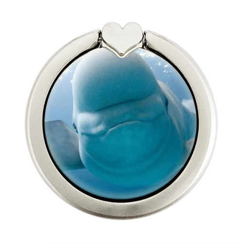 S1801 Beluga Whale Smile Whale Graphic Ring Holder and Pop Up Grip