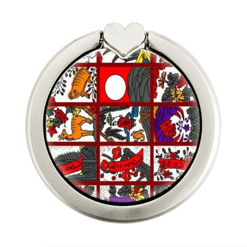 S1923 Hanafuda Japanese Flower Card Graphic Ring Holder and Pop Up Grip